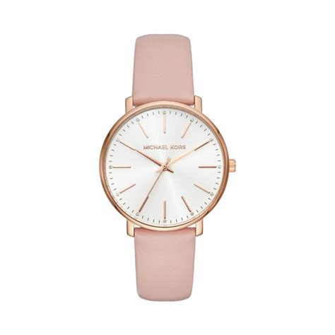 michael kors pink leather strap watch|Michael Kors Watch band extender.